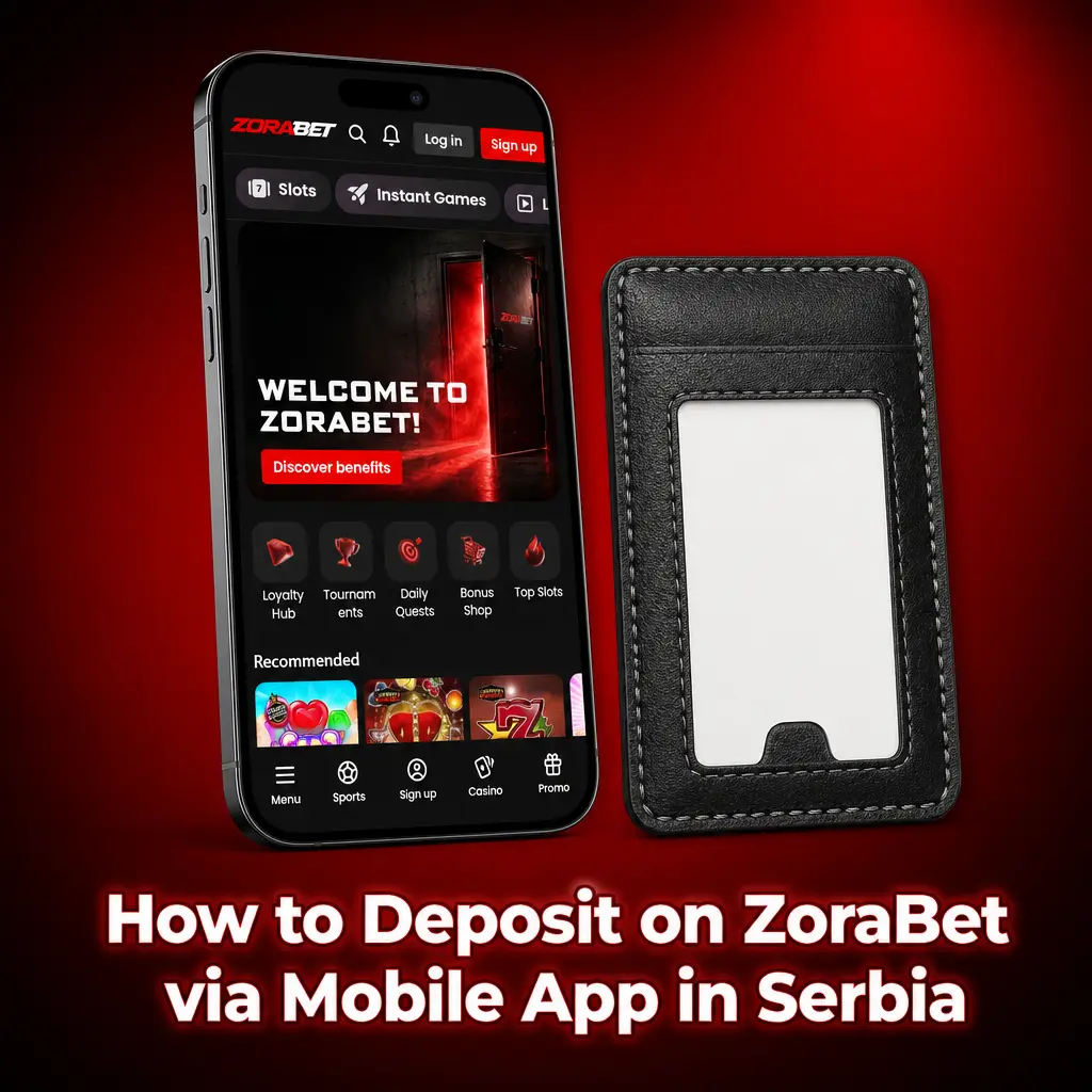 ZoraBet mobile app deposit process in Serbia showing Cashier, payment methods, and fund transfer steps on smartphone