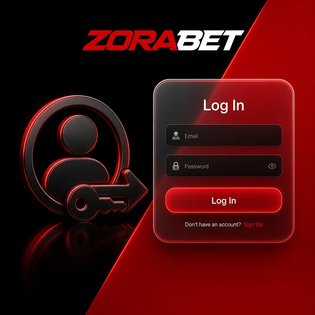 ZoraBet Serbia login page showing email and password fields with login button for account access on desktop and mobile
