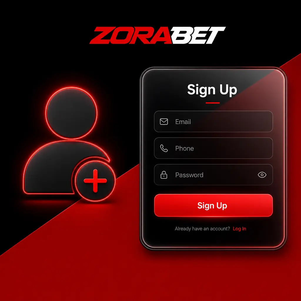 ZoraBet Serbia registration form showing sign-up steps including email entry, account verification, and first deposit options